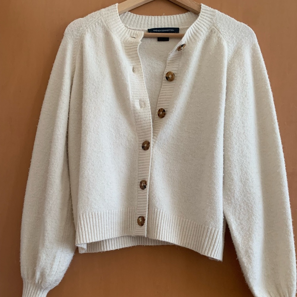 French Connection Ivory Button-Front Cardigan - image 3